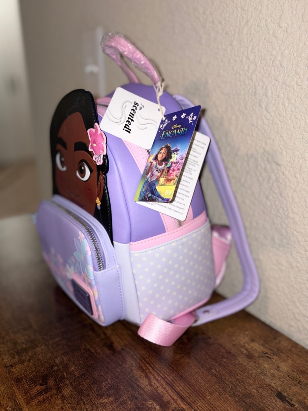 Disney Encanto Isabela Mini Backpack Purple Floral Loungefly Style NWT - Picture 4 of 5